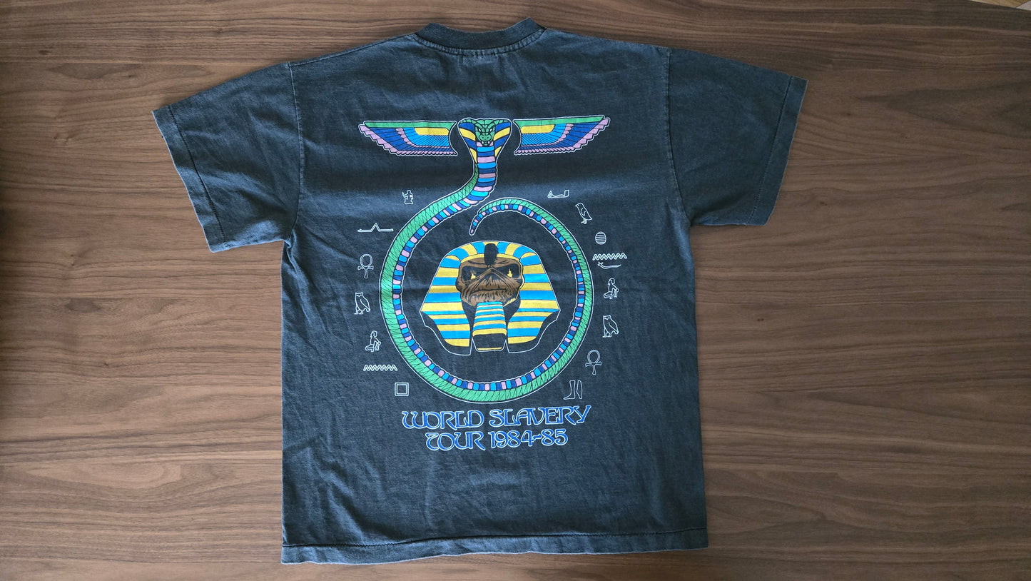 Vintage Iron Maiden "World Slavery Tour 1984-85" T-Shirt - Large - Reprint