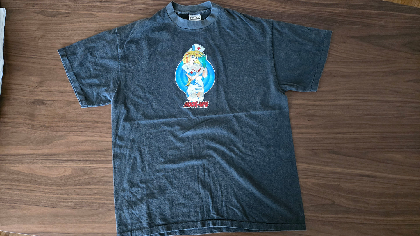 VTG 90s Hook-Ups Skateboards "Nurse Girl" T-Shirt - Vintage reprint - XL