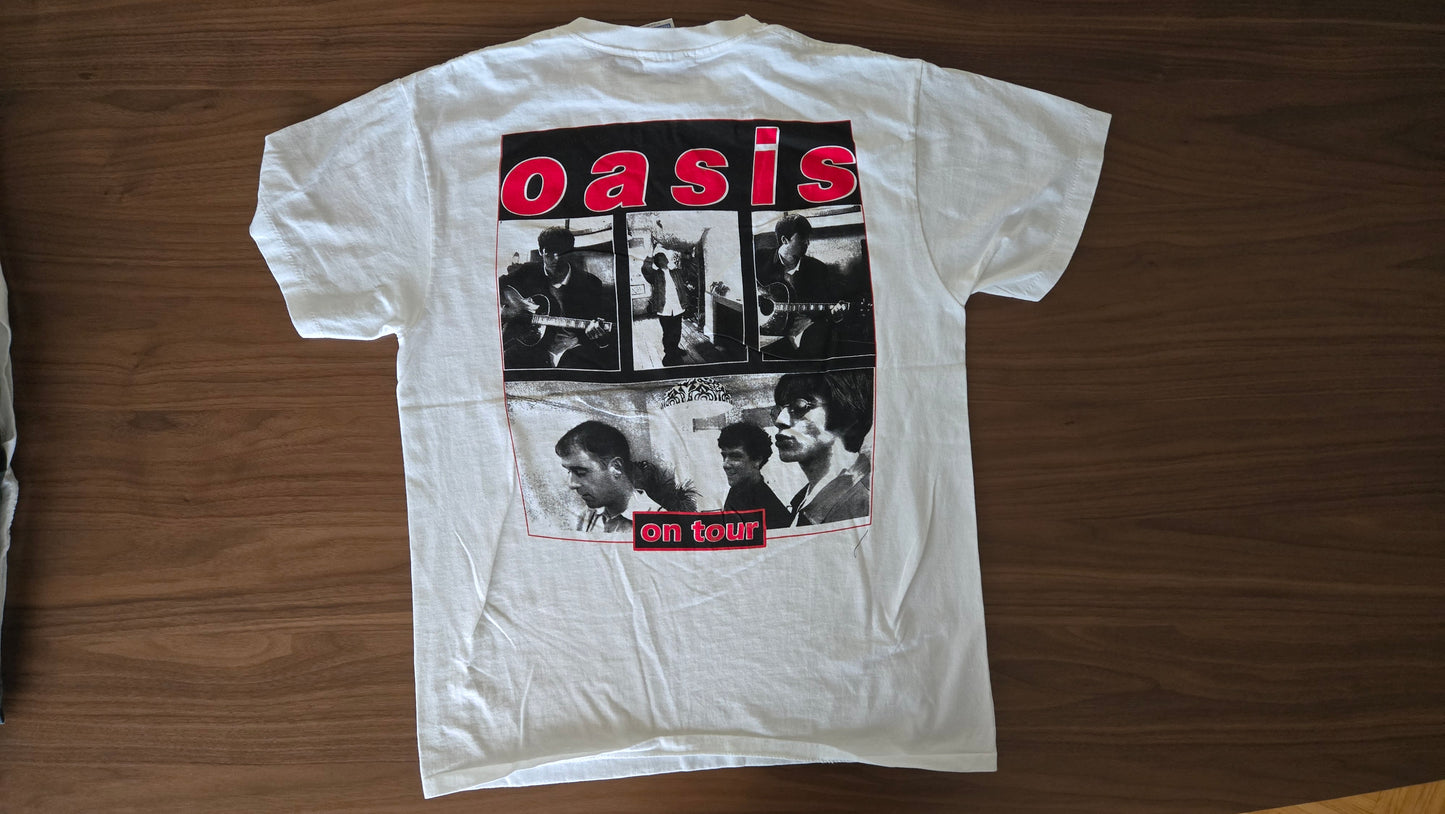 Oasis "On Tour" Tee w/ "Familiar to Millions" Graphic Era - modern tribute piece. Large