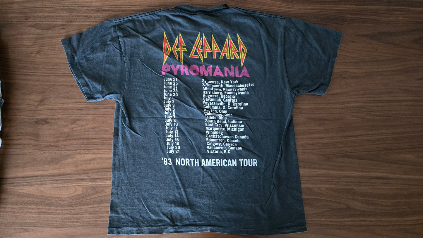 DEF LEPPARD PYROMANIA '83 NORTH AMERICAN TOUR - XL - reprint